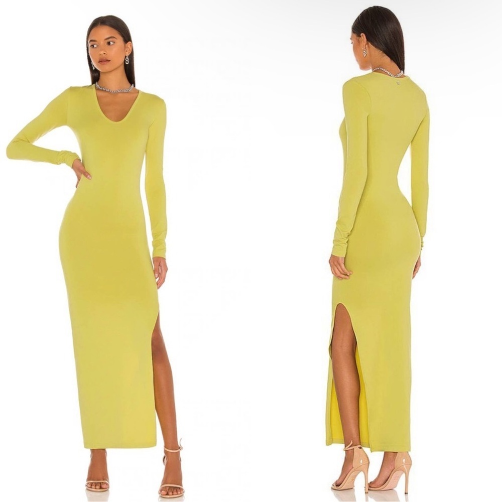 Simon Miller Stretch Kiwi Xema V-Neck Long Sleeve Dress Size Xs/small